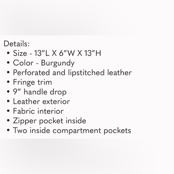 FRYE “VIVIAN” BURGUNDY LEATHER FRINGE BOHO PURSE - Picture 11 of 11